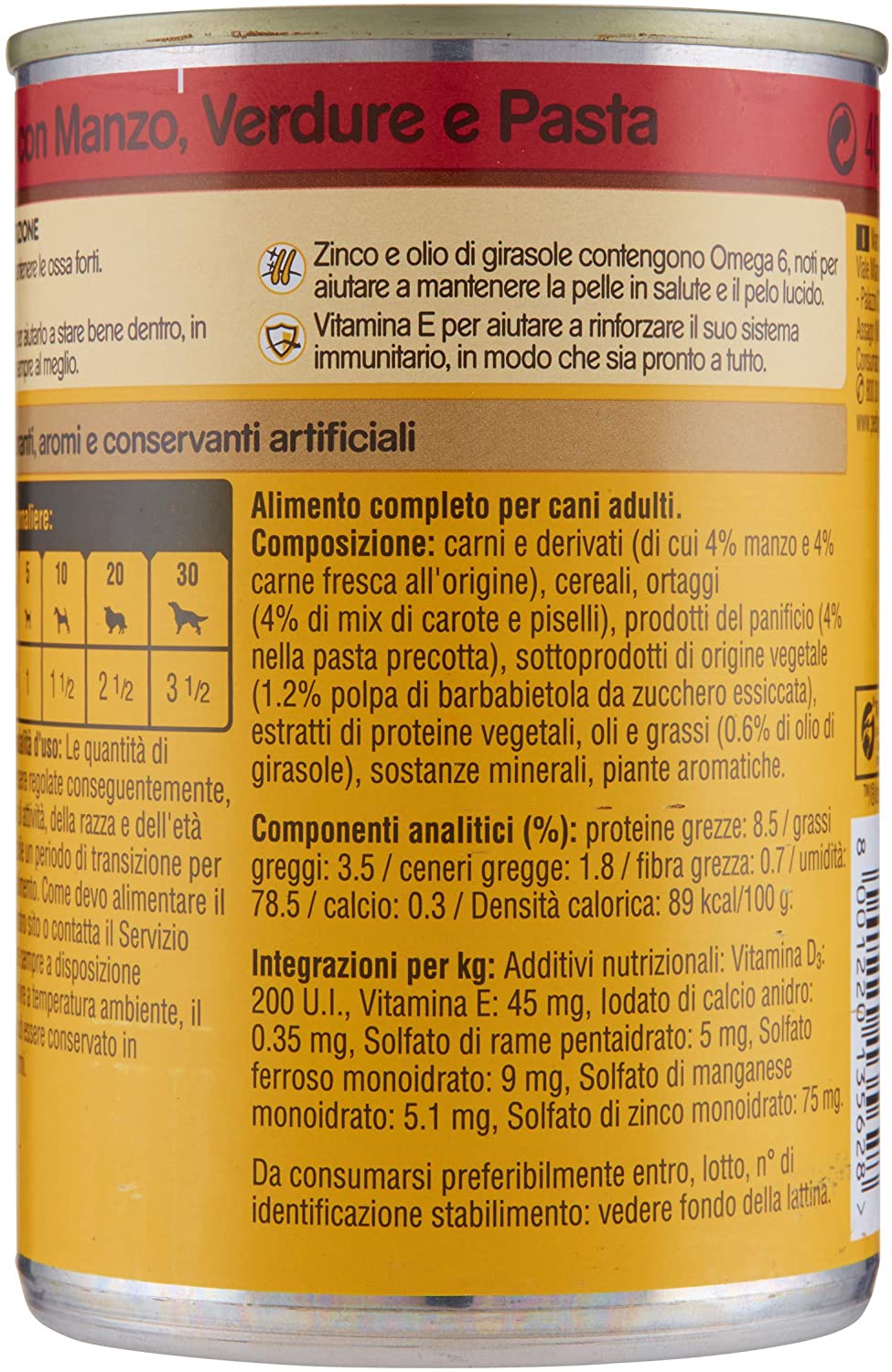  PEDIGREE Televes straccetti de Salsa con Ternera, Verduras y Pasta Lata – Paquete de 24 Unidades 