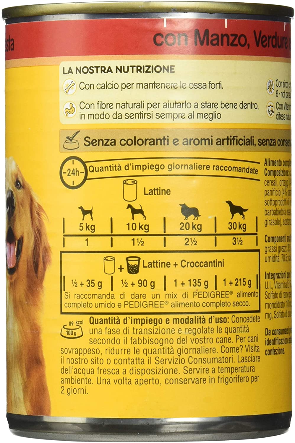  PEDIGREE Televes straccetti de Salsa con Ternera, Verduras y Pasta Lata – Paquete de 24 Unidades 