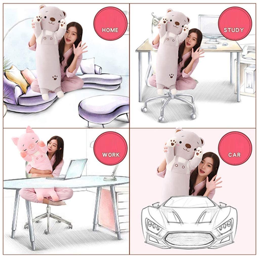  ZMDZA Juguete de Peluche, Forma Super Suave Felpa del Animal Relleno del Juguete de Felpa Suave Que Abraza el Animal Dormido Kawaii Almohada (Color : B, Size : 70cm) 
