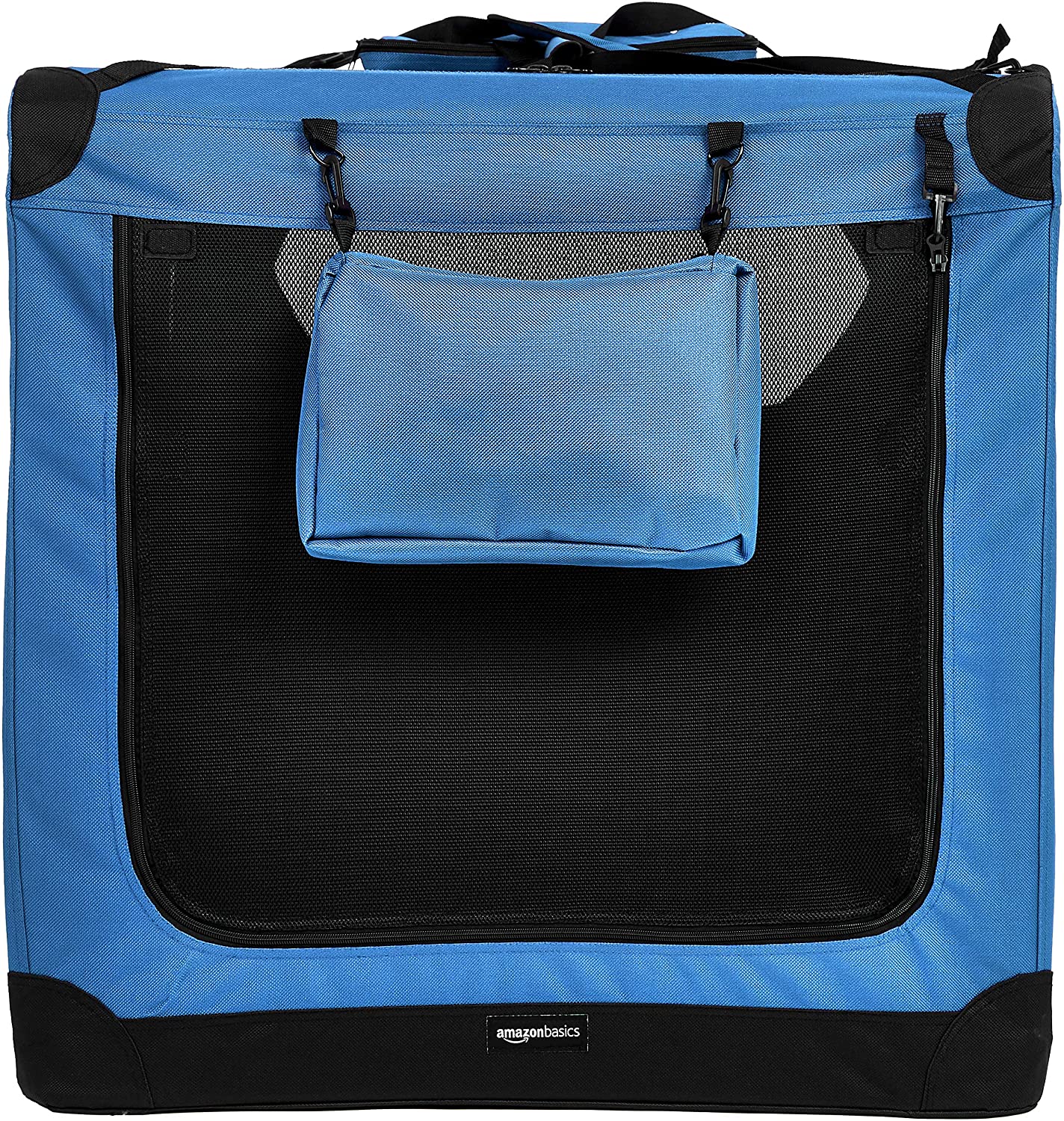  AmazonBasics – Transportín para mascotas abatible, transportable y suave de gran calidad, 1 m, Azul 