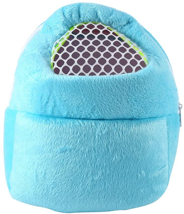  Bolsas de transporte para mascotas Hamster Rata Erizo Saco de dormir Transpirable portátil de salida de viajes Bolsos Mochila con correa de hombro ( Color : Blue ) 