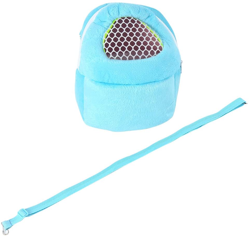  Bolsas de transporte para mascotas Hamster Rata Erizo Saco de dormir Transpirable portátil de salida de viajes Bolsos Mochila con correa de hombro ( Color : Blue ) 