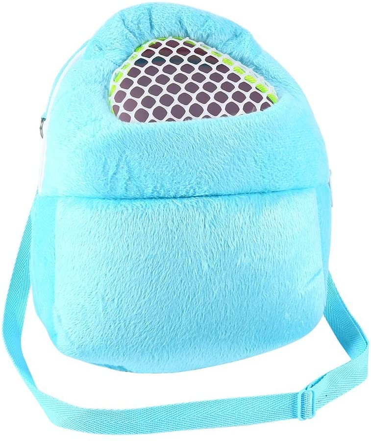  Bolsas de transporte para mascotas Hamster Rata Erizo Saco de dormir Transpirable portátil de salida de viajes Bolsos Mochila con correa de hombro ( Color : Blue ) 
