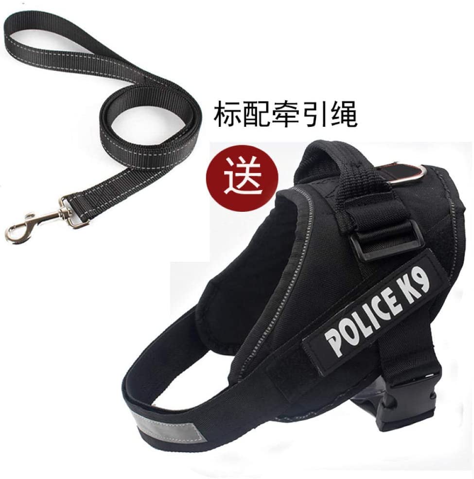  ggdwy Correa Perro Correa para el Pecho Correa Chaleco para Perros pequeños Tipo Bi Xiong Teddy-Black Plus Cuerda de Remolque_S (Adecuado para 7.5-12 kg) Correa Perro Elastica 