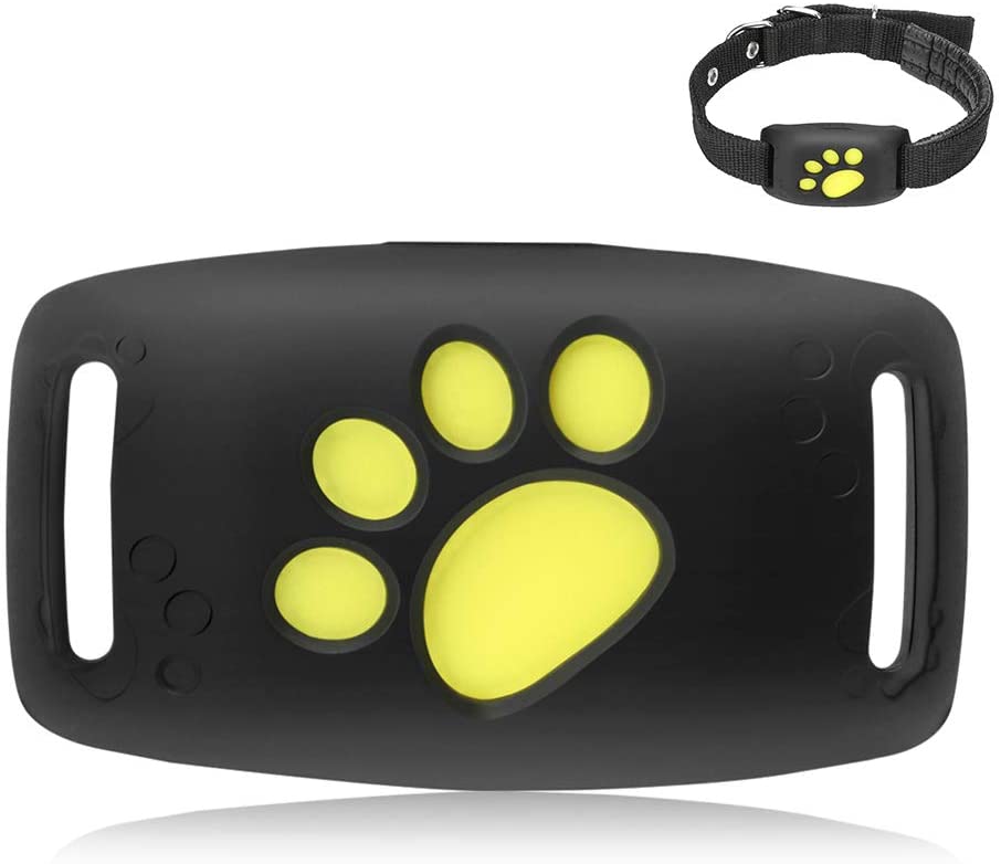  Mini rastreador de GPS para mascotas Collar rastreador de actividad para perros y gatos Posicionamiento del dispositivo anti-perdido Buscador de localizadores en tiempo real Impermeable Negro 
