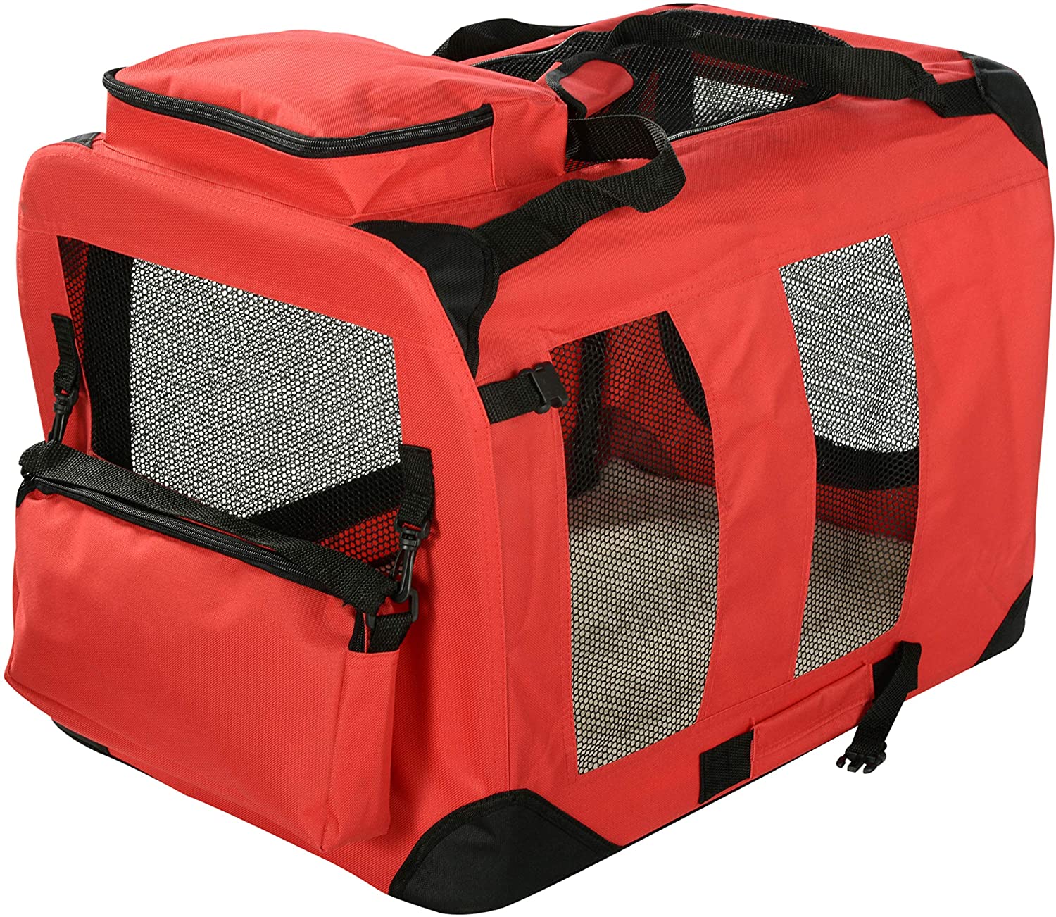  MOOL – Caja transportadora de Tela Ligera para Mascotas, Jaula con Forro Polar y Bolsa para Alimentos 