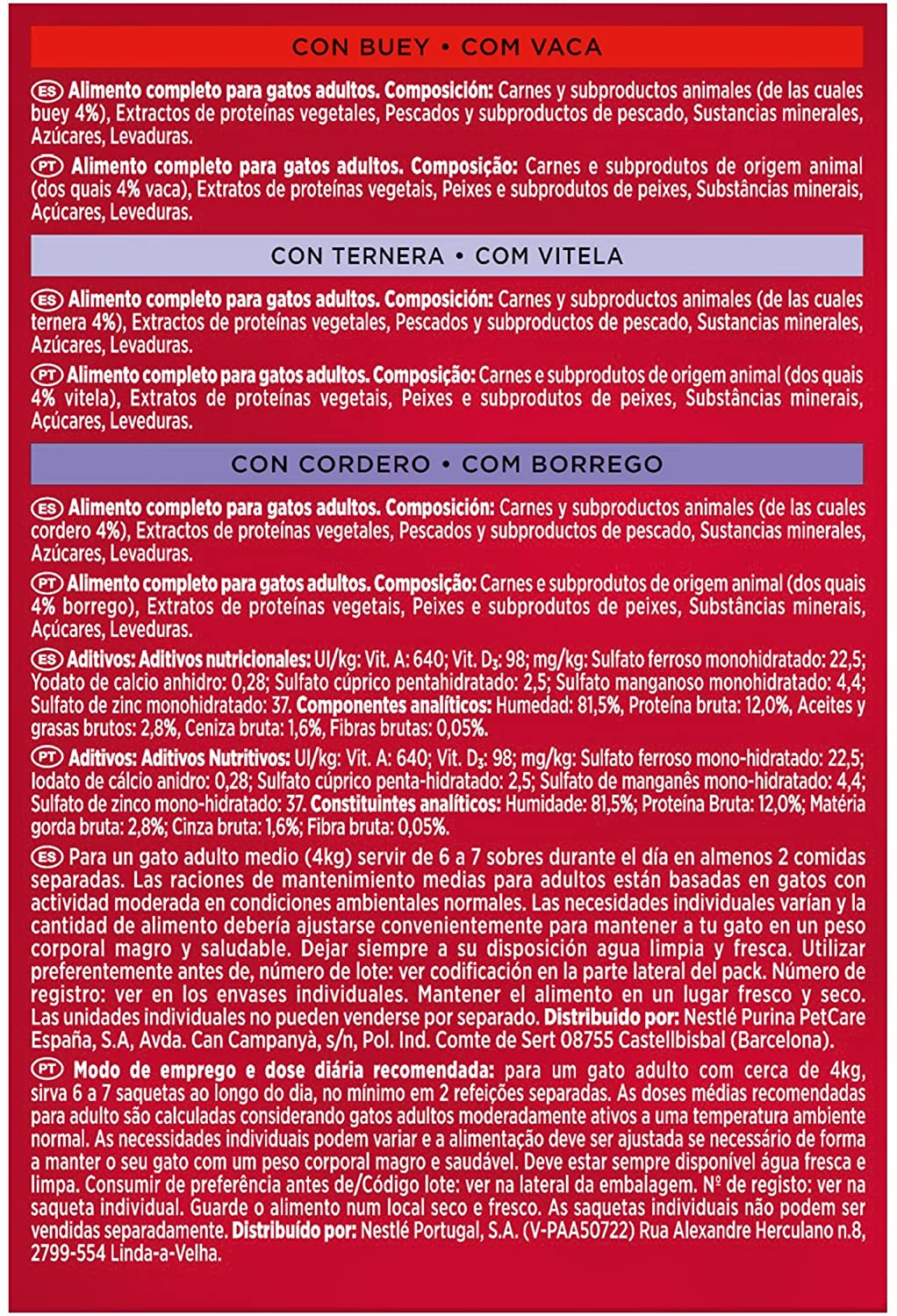  Purina Gourmet Mon Petit comida para gatos Carnes 8 x [6 x 50 g] 