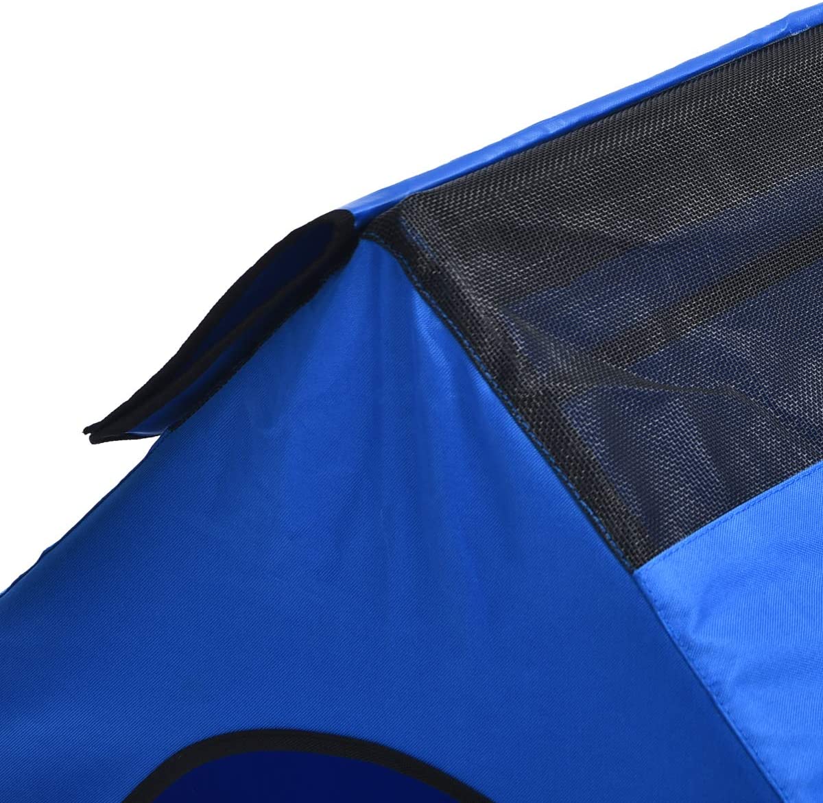  AmazonBasics - Caseta para mascotas, elevada, portátil, mediana, azul 