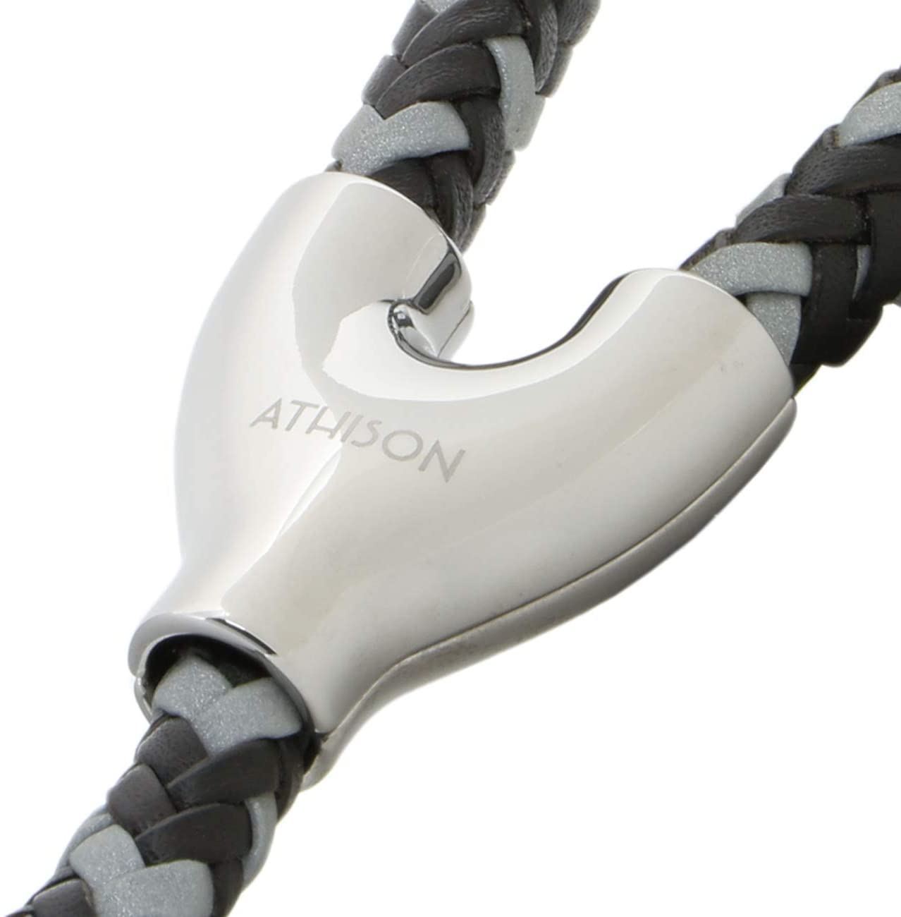  Athison - Juego de Collar y Correa Reflectantes, pequeño para Perros de Talla pequeña y Media, Trenzados en Cuero y Tejido Reflectante, Color marrón Oscuro 