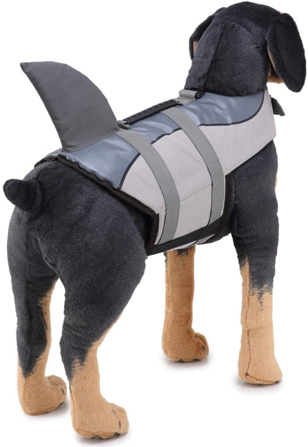  Beetest ES Moda tiburón Lindo Forma Perro Vida Chaleco Chaqueta Saver Preserver para 6-9kg Poodle Maltés Boston Terrier Miniatura Schnauzer Gris 