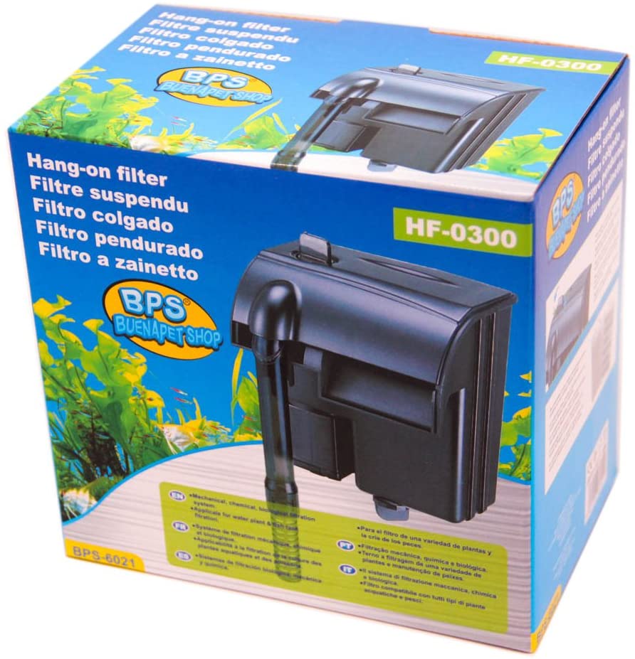  BPS (R Filtro Profesional Acuario, Filtro Externo de Mochila para Pecera，Ahorro de Energía.（3.5W,290L/H） BPS-6021 