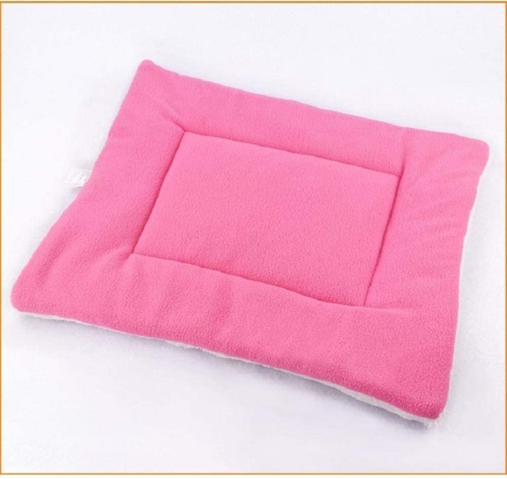  Cama Mascotas Mascotas Color Sólido Manta De Cama Para Mascotas Suave Coral Fleece Touch Warm Mat Perros Gato Cojín Para Mascotas Productos De Invierno Para Perros Pequeños Medianos Grandes, Rosa, 68 
