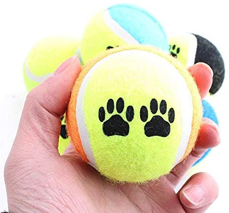  chongwan 2 Unids/Lote Pelota De Tenis Juguetes para Perros Diámetro 6 Cm Al Aire Libre Mascota Perro Entrenamiento Juguetes 