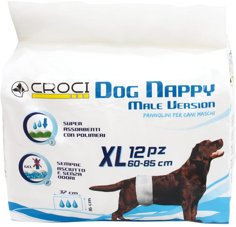  Croci Diadema para La Higiene del Perro del Pañal del Perro 12 Pc Medium 1 Unidad 325 g 