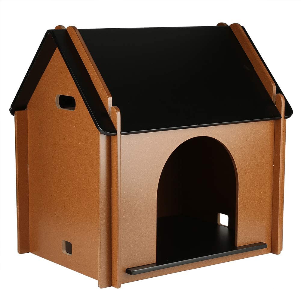  EBTOOLS casa de Madera para Mascotas Perro Gato Desmontable Decorativo caseta de Perro cabaña para Animal doméstico para Interior 51 x 38 x 52 cm 