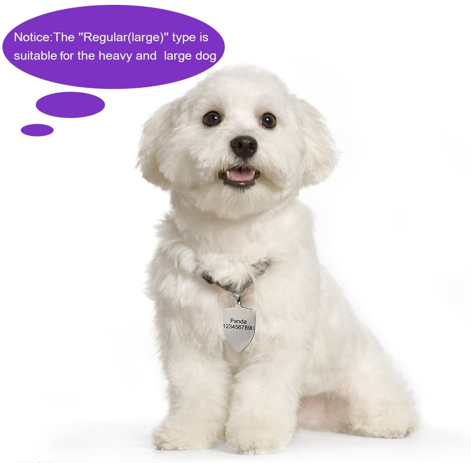  Etiquetas de identificación de mascotas de acero inoxidable Etiquetas de perro personalizadas personalizadas Grabado frontal / posterior para gato y perro con diferentes formas 