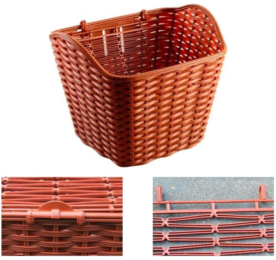  fllyingu - Cesta de Bicicleta compacta y Vintage, Cesta para Coche eléctrico, Plegable, Cesta para Bicicleta de montaña, Cesta Frontal de plástico, con Cubierta, Cesta Grande para Bicicleta 
