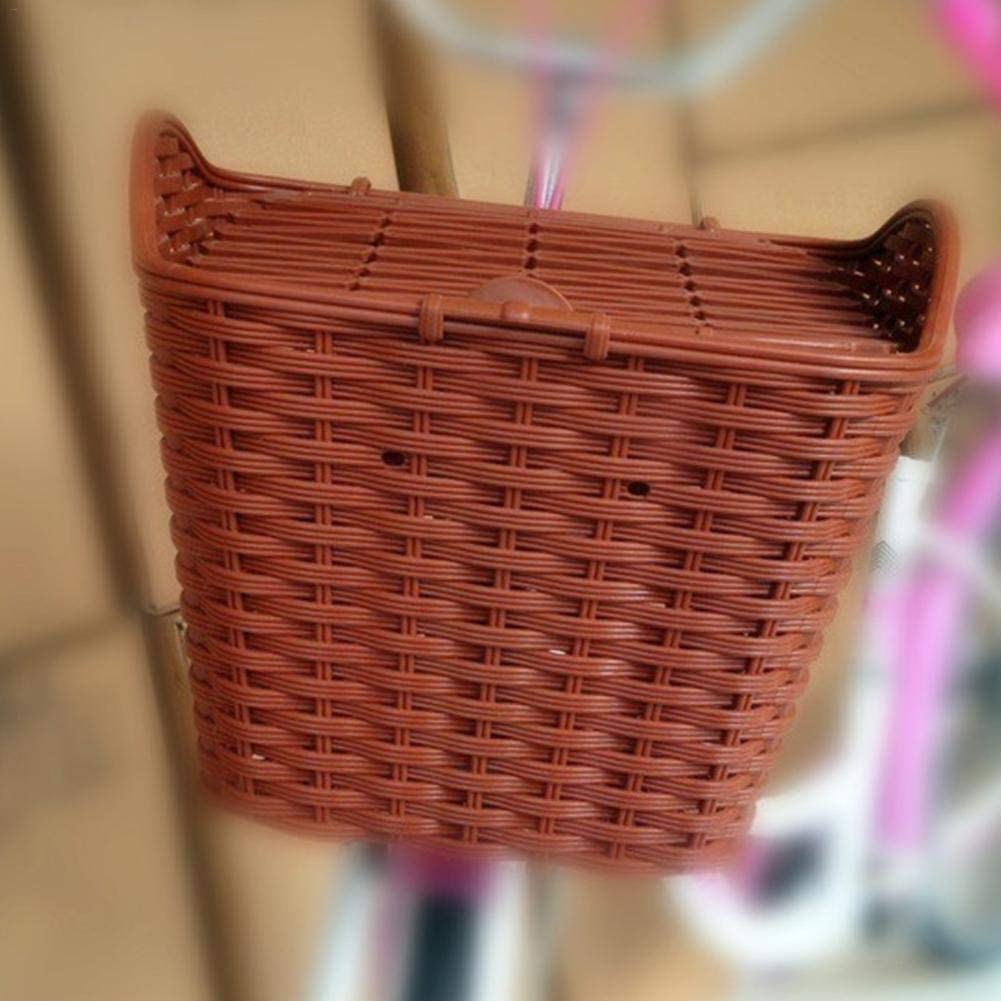 fllyingu - Cesta de Bicicleta compacta y Vintage, Cesta para Coche eléctrico, Plegable, Cesta para Bicicleta de montaña, Cesta Frontal de plástico, con Cubierta, Cesta Grande para Bicicleta 