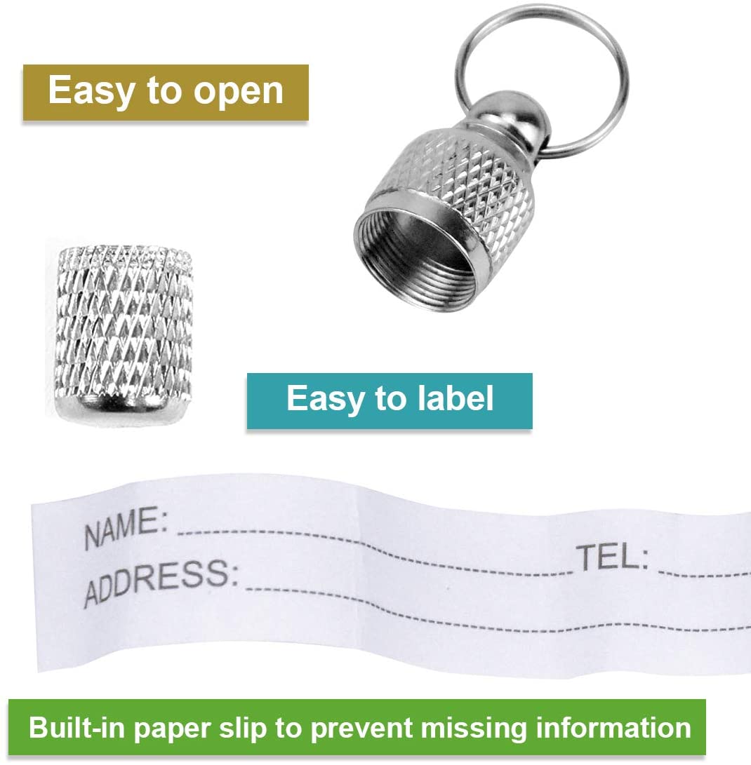  Fodlon 5 Etiquetas de Identificación de Mascotas Perro ID Tag Colgante Perro Personalizado con Nombre Gatos Accesorios Placas Identificativas Perros Anti-Perdido Etiqueta de DireccióN Incluida Llavero 