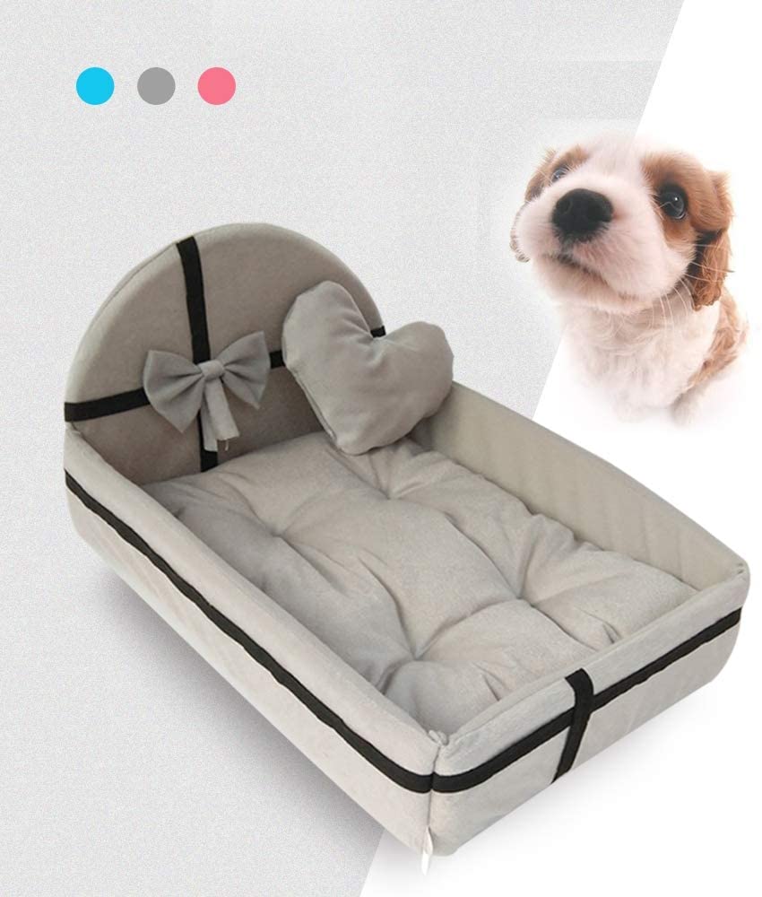  GUPENG Cama para Mascotas Súper Felpa Camas for Mascotas, Cama de Princesa Mat pequeño y Mediano tamaño del Animal doméstico de la Perrera extraíble Lavable, tamaño: 30 * 20cm (Color : Pink) 