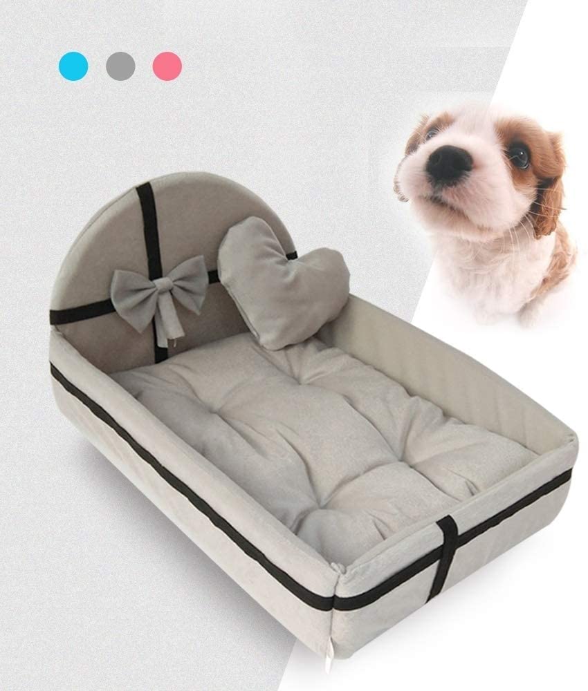  GUPENG Cama para Mascotas Súper Felpa Camas for Mascotas, Cama de Princesa Mat pequeño y Mediano tamaño del Animal doméstico de la Perrera extraíble Lavable, tamaño: 50 * 40cm (Color : Pink) 