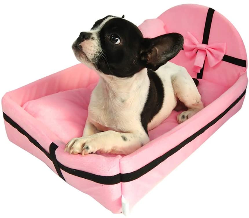  GUPENG Cama para Mascotas Súper Felpa Camas for Mascotas, Cama de Princesa Mat pequeño y Mediano tamaño del Animal doméstico de la Perrera extraíble Lavable, tamaño: 50 * 40cm (Color : Pink) 