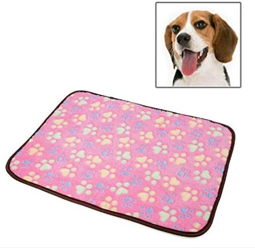  GUPENG Cama para Mascotas Súper Felpa Camas for Mascotas, Mascotas de Doble Cara Mat Viña del Amortiguador de la Perrera del Gato Mat Manta for Perros, Gatos Especificación: M 40x29cm (Color : Pink) 