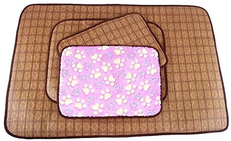  GUPENG Cama para Mascotas Súper Felpa Camas for Mascotas, Mascotas de Doble Cara Mat Viña del Amortiguador de la Perrera del Gato Mat Manta for Perros, Gatos Especificación: M 40x29cm (Color : Pink) 