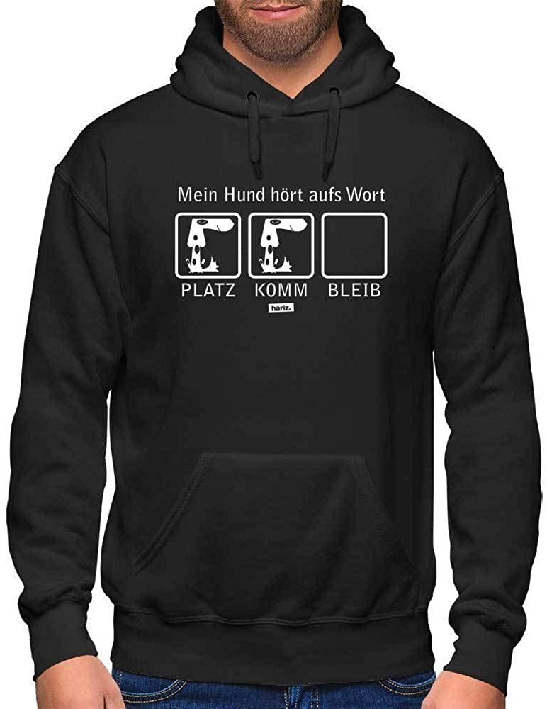  HARIZ - Sudadera con Capucha para Hombre, diseño con Texto en alemán Mein Hund Hört Aufs Wort Hund Haustier Plus 