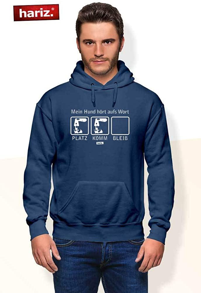  HARIZ - Sudadera con Capucha para Hombre, diseño con Texto en alemán Mein Hund Hört Aufs Wort Hund Haustier Plus 