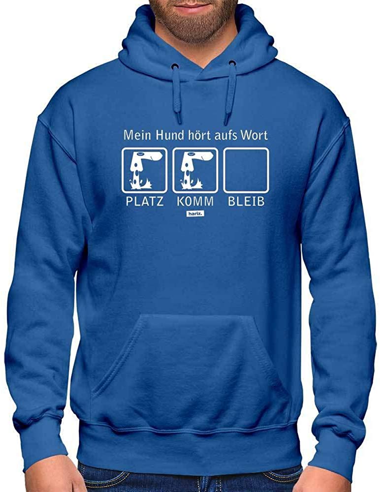  HARIZ - Sudadera con Capucha para Hombre, diseño con Texto en alemán Mein Hund Hört Aufs Wort Hund Haustier Plus 