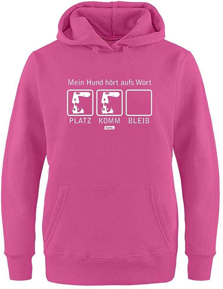  HARIZ - Sudadera con Capucha para Mujer, diseño con Texto en alemán Mein Hund Hört Aufs Wort Hund Herrchen Plus Rosa S 