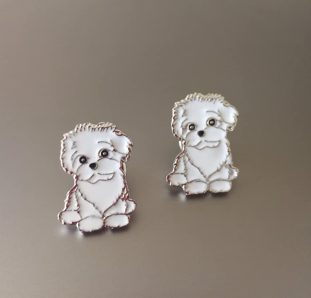  Lovely Pug DogBbearT® - Broche para perro, diseño de perro con texto en inglés Corsage Metal Pin Badge Dog ID Tags Christmas Birthday Gift 2PCS 