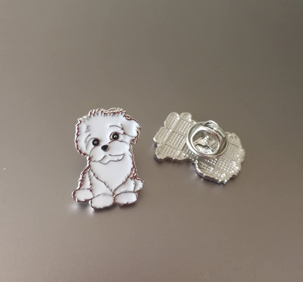  Lovely Pug DogBbearT® - Broche para perro, diseño de perro con texto en inglés Corsage Metal Pin Badge Dog ID Tags Christmas Birthday Gift 2PCS 