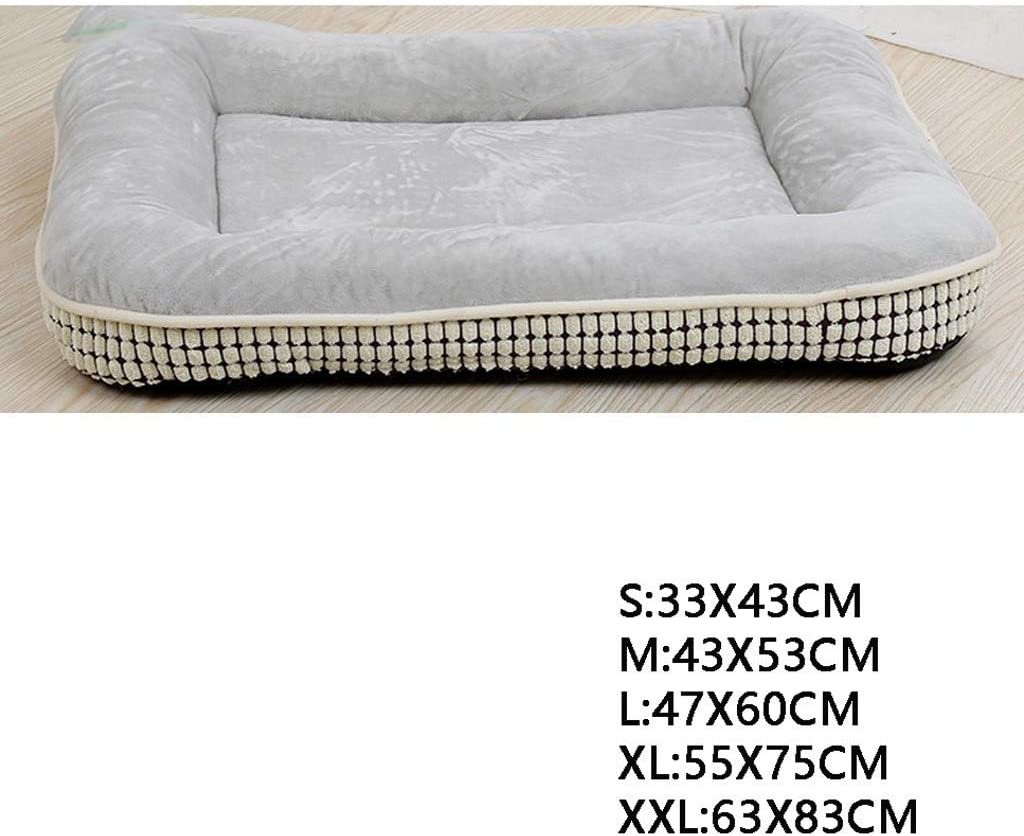  LVLVLO Amortiguador del Animal doméstico, Mullido Suave de la Felpa, Mejorar el sueño del Animal doméstico, colchón de Piel Suave ortopédica, Lavable a máquina,Gatos (Color : Gray, Size : XXL) 