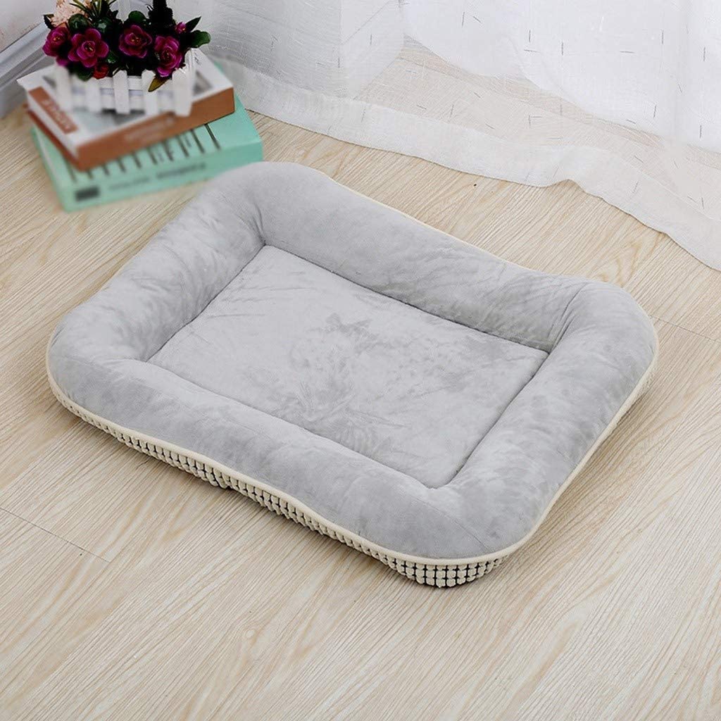  LVLVLO Amortiguador del Animal doméstico, Mullido Suave de la Felpa, Mejorar el sueño del Animal doméstico, colchón de Piel Suave ortopédica, Lavable a máquina,Gatos (Color : Gray, Size : XXL) 