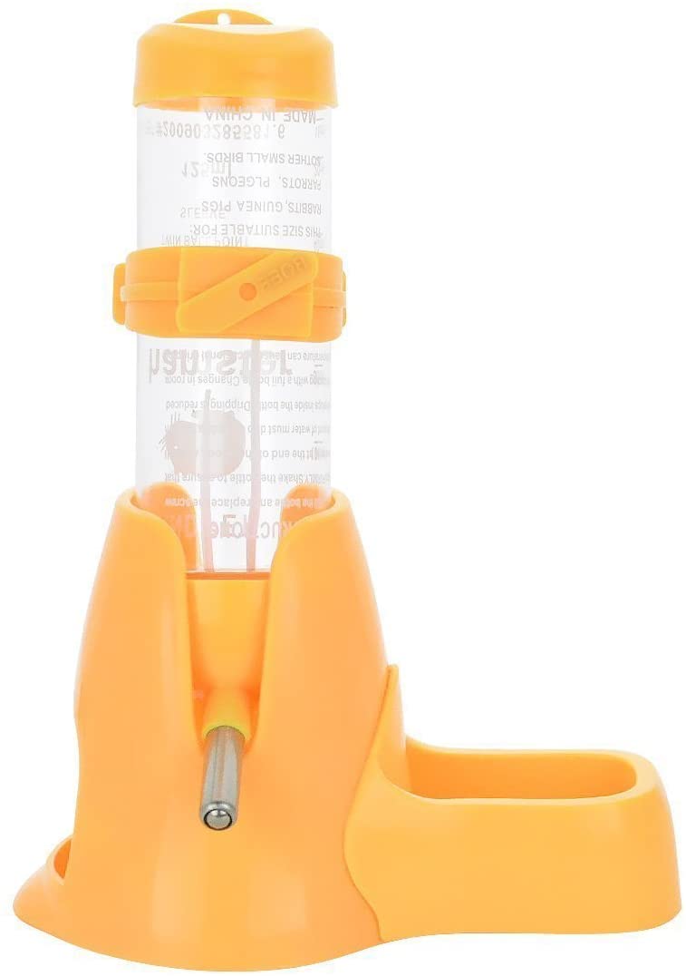  MOACC Hamster Botella de Agua Alimentador Automático Dispensador de Agua para Ratas, Cobayas, Hurones, Conejos, Pequeños Animales, 125ml, Amarillo 