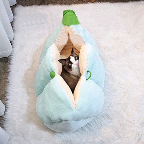  NOSJSJSOFJ DFSFS Cats House Warm Coral Fleece Mascotas Cama para Gatos Perros pequeños Nido Guisante Almohadilla para Dormir Invierno Lavable Interior Kitten Mats Productos 