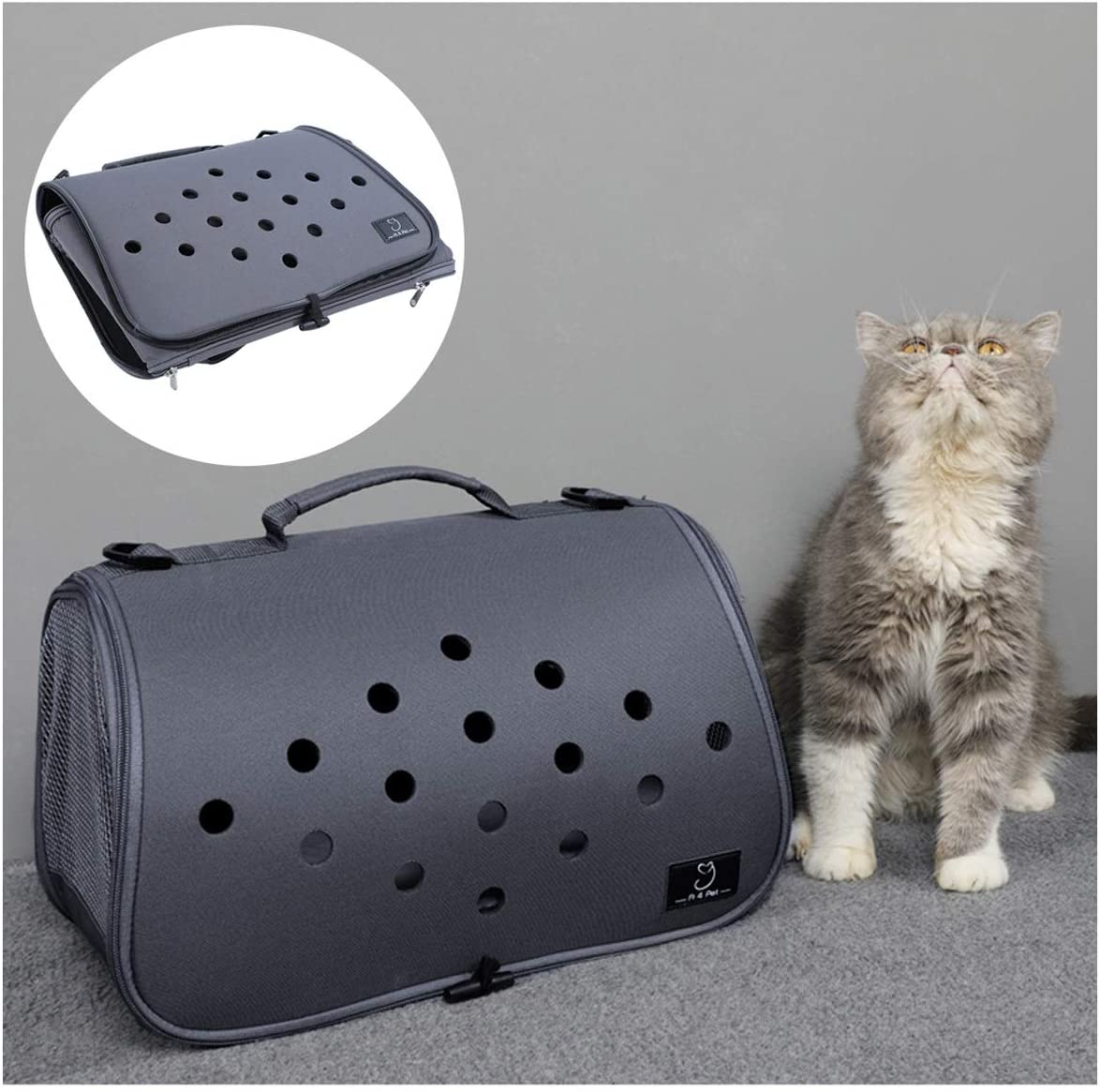  Perro Bolso Portador para Perros Pequeños Portátil Transportador De Mascotas Mochila Viaje Respirable para Andar En Bicicleta Excursionismo De Viaje Acampar 1-4kg/1-9lb（4 Colores） 