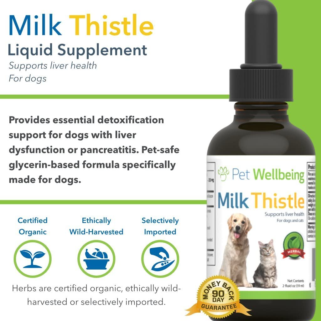  Pet Wellbeing - Cardo De Leche para Perros - Glicerina Natural Basado Cardo De Leche para Perros - 2 Oz (59 Mililitros) 