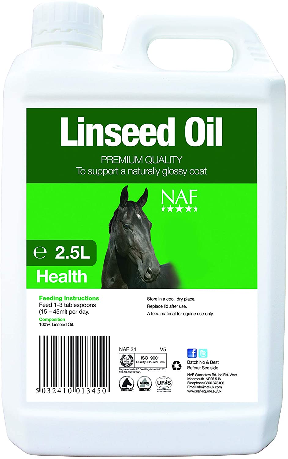  Piensos Naturales NAF Semilla de lino Aceite - 5 litres 