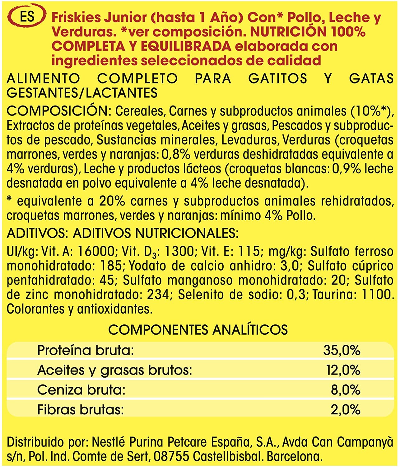  Purina Friskies Pienso para Junior Gato hasta 1 año 6 x 1,5 Kg 