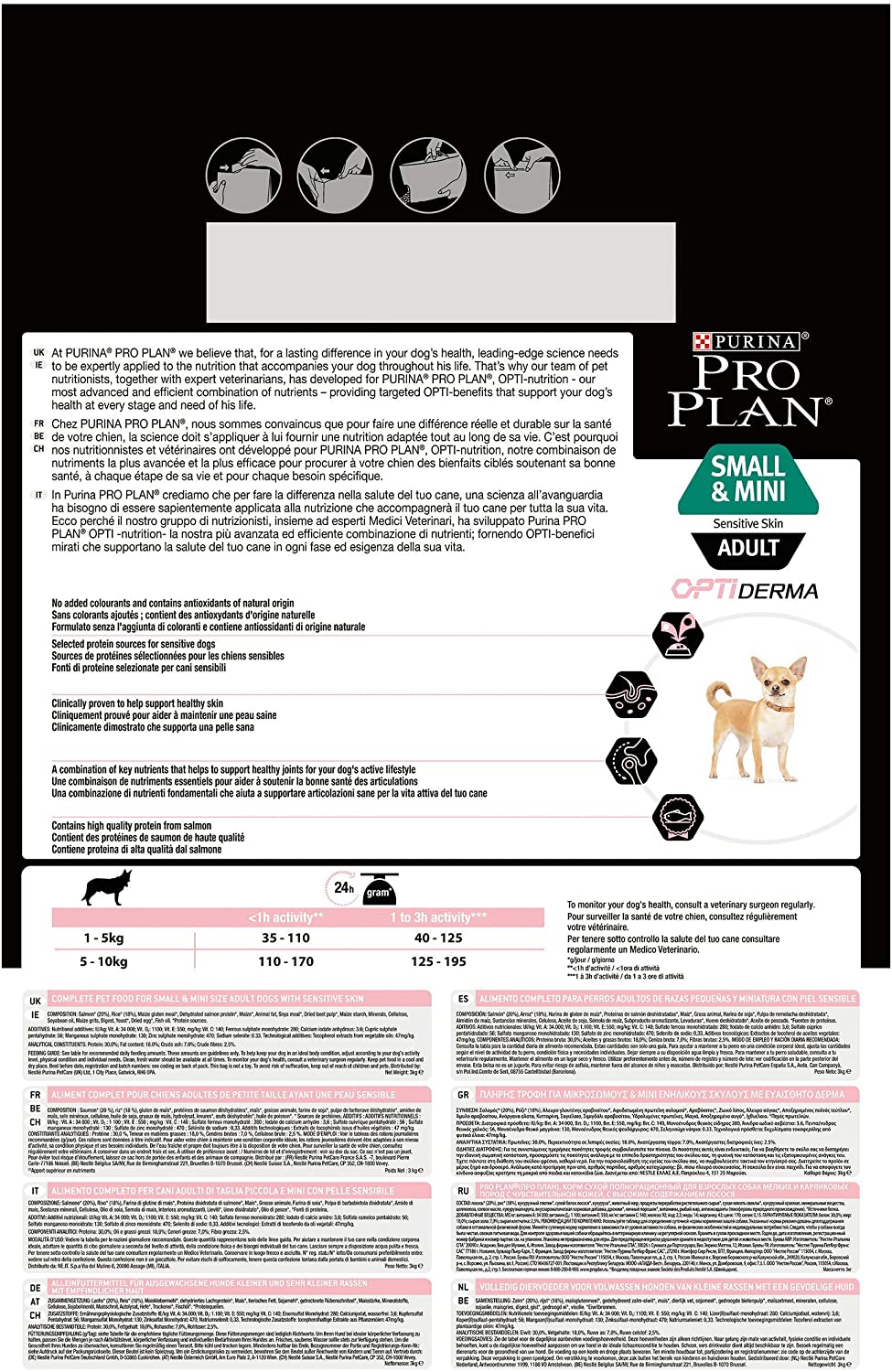  Purina ProPlan Small Derma pienso para Perro Adulto Salmón 4 x 3 Kg 