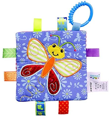  Toalla de mano con sonido para niños, juguete sensorial para bebés, niños y niñas, juguetes educativos para niños, manta de dentición, toalla de tela calmante y segura para bebés 