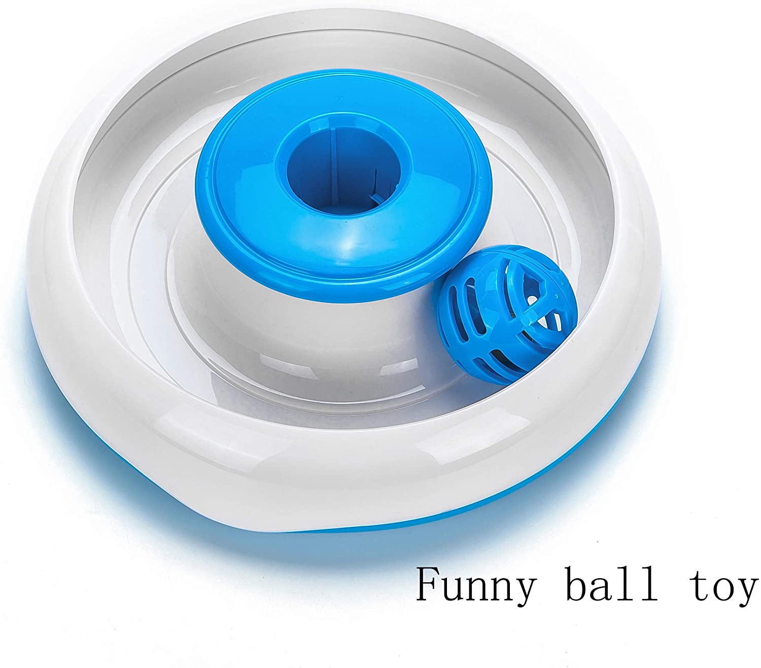  Vealind Juguete Interactivo para Gato con Pluma giratoria eléctrica de 360° y Bola de Timbre con Anillo (Juguete) 