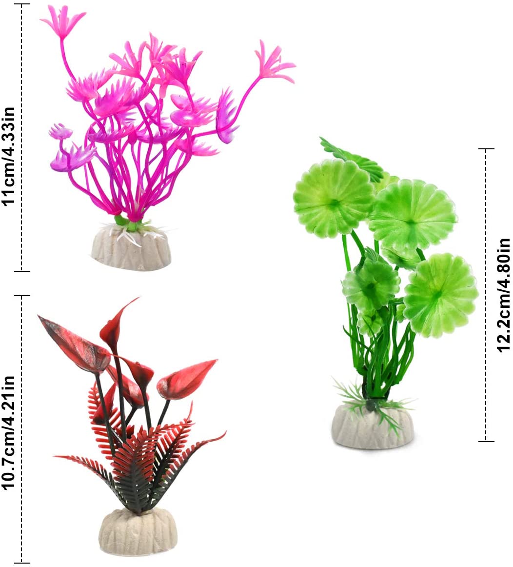  WEONE Plantas Plásticas para Acuarios, 10 Piezas Altura Plantas Acuario para Decoración Acuario 