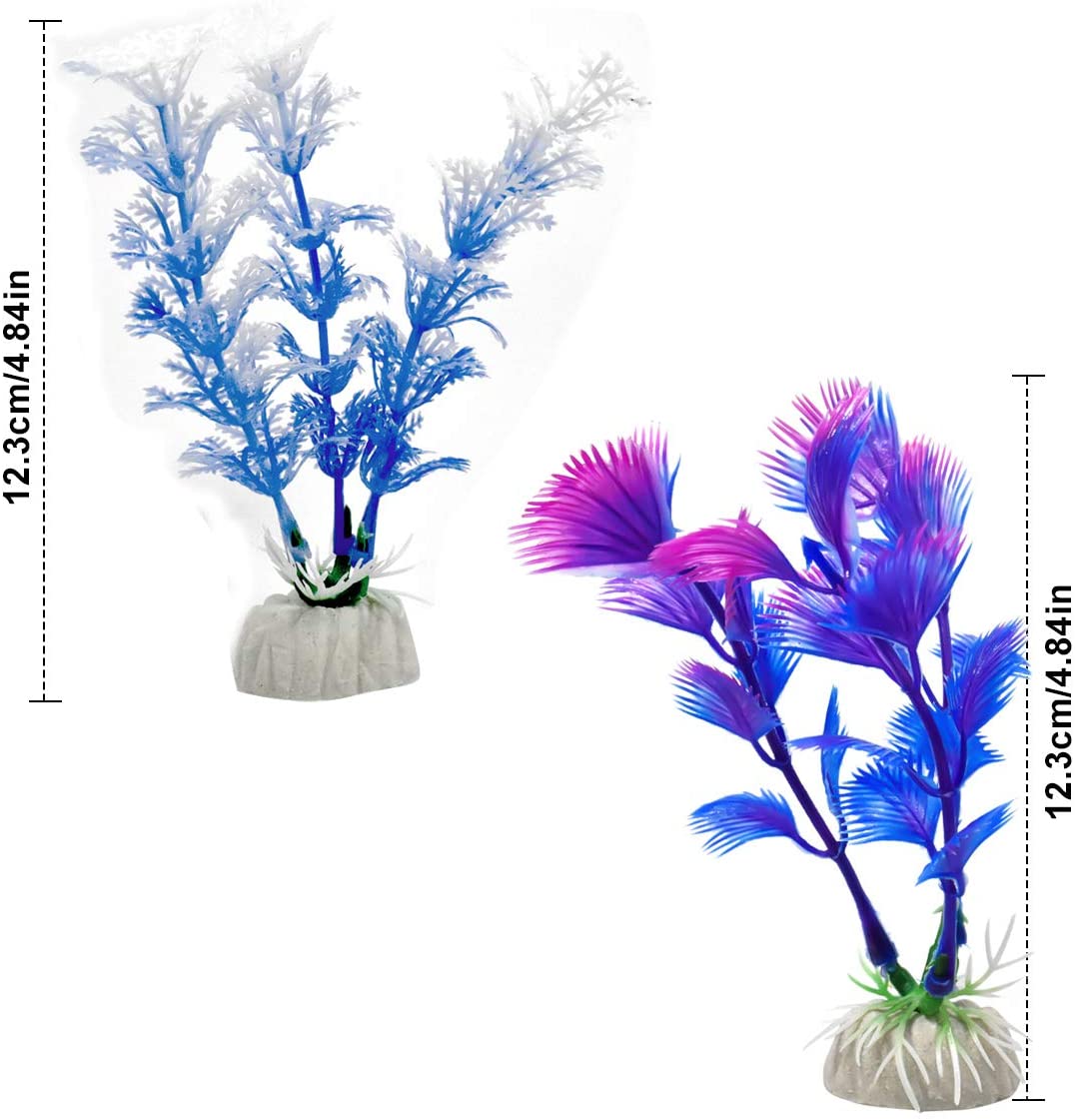  WEONE Plantas Plásticas para Acuarios, 10 Piezas Altura Plantas Acuario para Decoración Acuario 