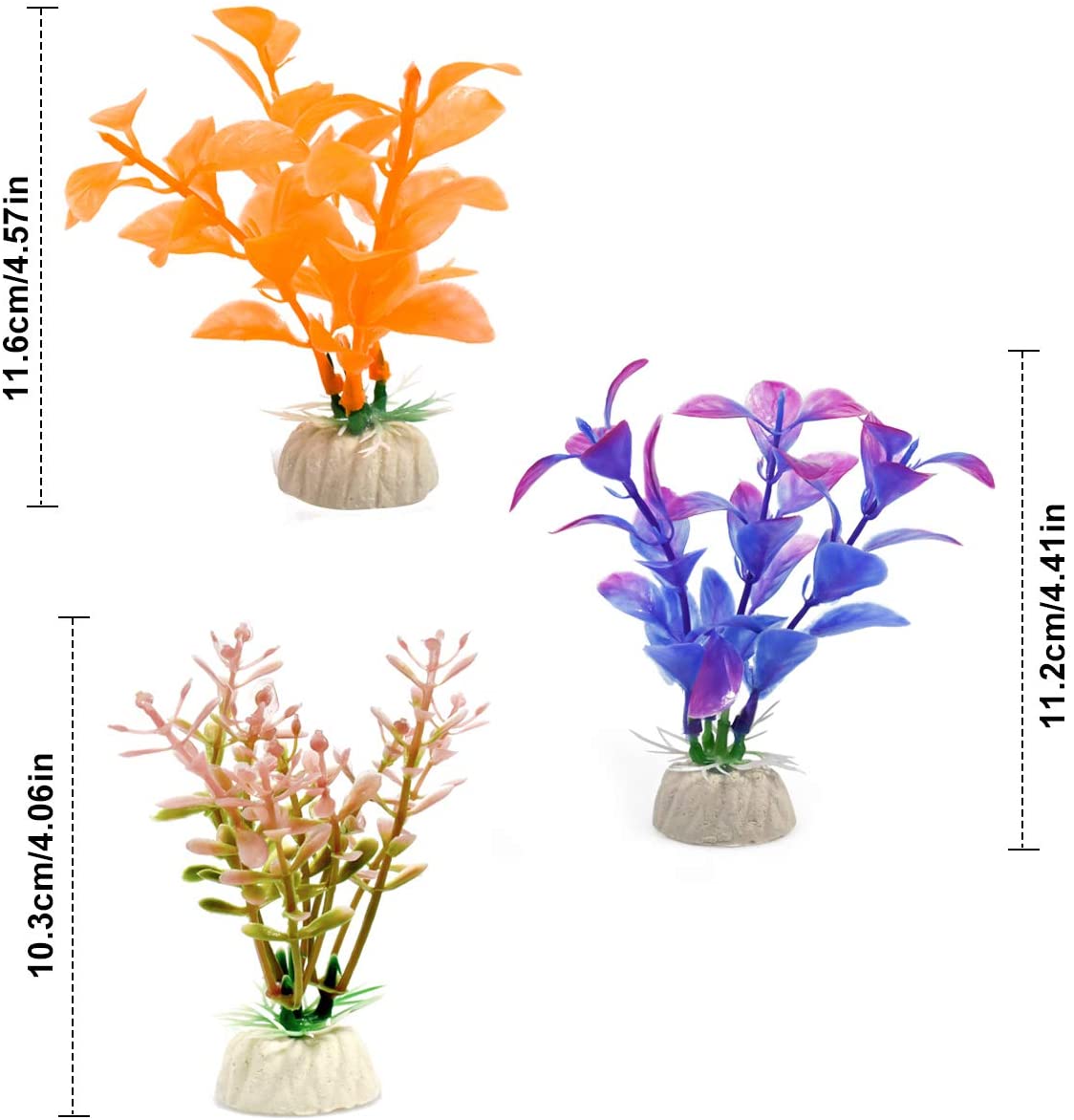  WEONE Plantas Plásticas para Acuarios, 10 Piezas Altura Plantas Acuario para Decoración Acuario 