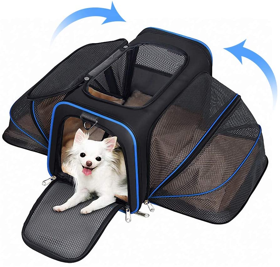  YOUTHINK Transportín Plegable para Perros, Portador de Viaje para Mascotas, Portador de Lado Suave con Almohadillas de Lana extraíbles, Adecuado para Perros o Gatos pequeños(73 * 45 * 28 cm) 