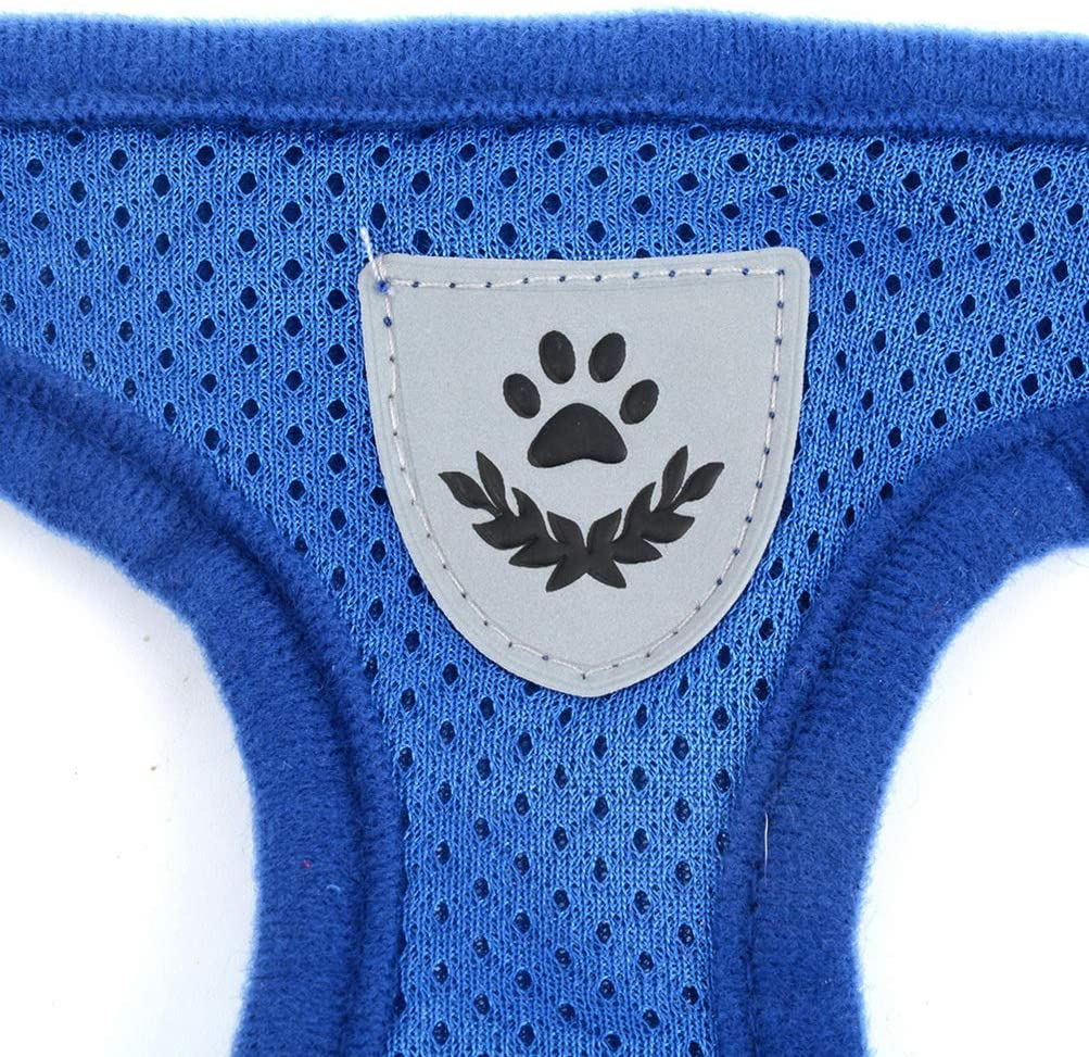  Zunea - Arnés para perro pequeño o gato, sin tirones, de malla suave, acolchado, arnés con correa reflectante y logotipo, correa ajustable para cachorro, para entrenamiento diario de caminar y correr 